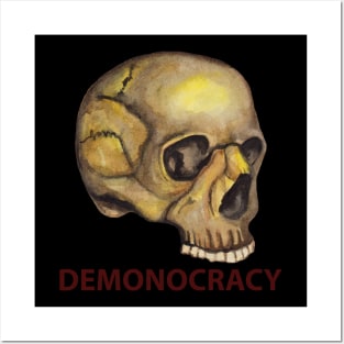 Human skull Demonocracy Posters and Art